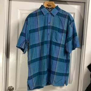 Tommy Bahama Men's Original Fit Short Sleeve Button Down Silk Shirt Plaid XL